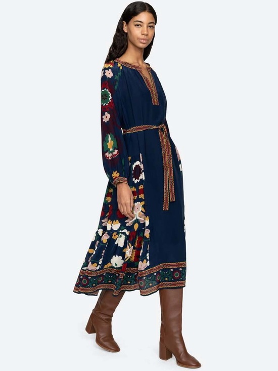 Sea New York Dresses & Skirts - Sea New York Cassia Print Long Sleeve Dress Size L Designer Midi